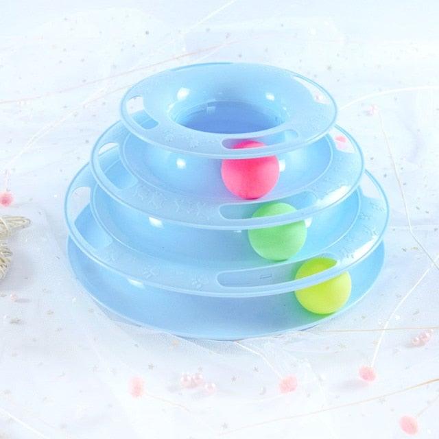 Pet Cat Toy Training Amusement Plate Kitten Tower Tracks Disc Cat Intelligence Amusement Triple Disc tumbler  Fish Animal Toy For Small Dogs Wiggle Fish Catnip Toys Motion Kitten Toy Plush Interactive Cat Toys for Cat Exercise