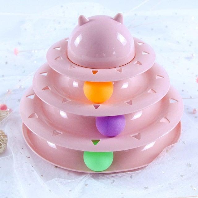 Pet Cat Toy Training Amusement Plate Kitten Tower Tracks Disc Cat Intelligence Amusement Triple Disc tumbler  Fish Animal Toy For Small Dogs Wiggle Fish Catnip Toys Motion Kitten Toy Plush Interactive Cat Toys for Cat Exercise