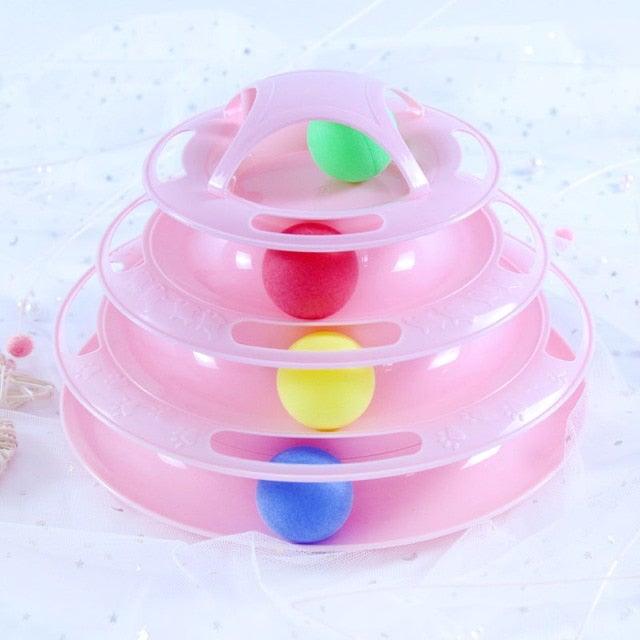 Pet Cat Toy Training Amusement Plate Kitten Tower Tracks Disc Cat Intelligence Amusement Triple Disc tumbler  Fish Animal Toy For Small Dogs Wiggle Fish Catnip Toys Motion Kitten Toy Plush Interactive Cat Toys for Cat Exercise