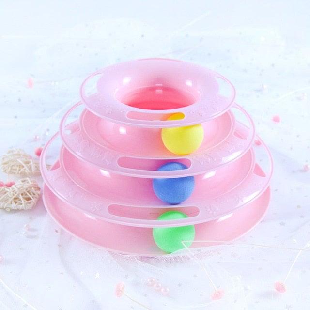 Pet Cat Toy Training Amusement Plate Kitten Tower Tracks Disc Cat Intelligence Amusement Triple Disc tumbler  Fish Animal Toy For Small Dogs Wiggle Fish Catnip Toys Motion Kitten Toy Plush Interactive Cat Toys for Cat Exercise