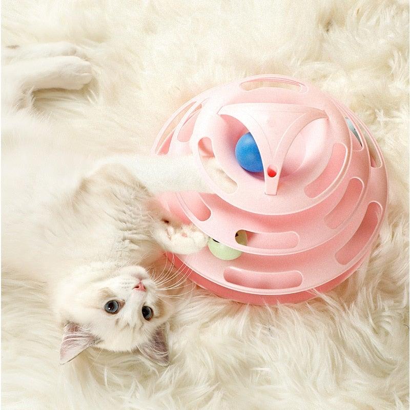 Pet Cat Toy Training Amusement Plate Kitten Tower Tracks Disc Cat Intelligence Amusement Triple Disc tumbler  Fish Animal Toy For Small Dogs Wiggle Fish Catnip Toys Motion Kitten Toy Plush Interactive Cat Toys for Cat Exercise