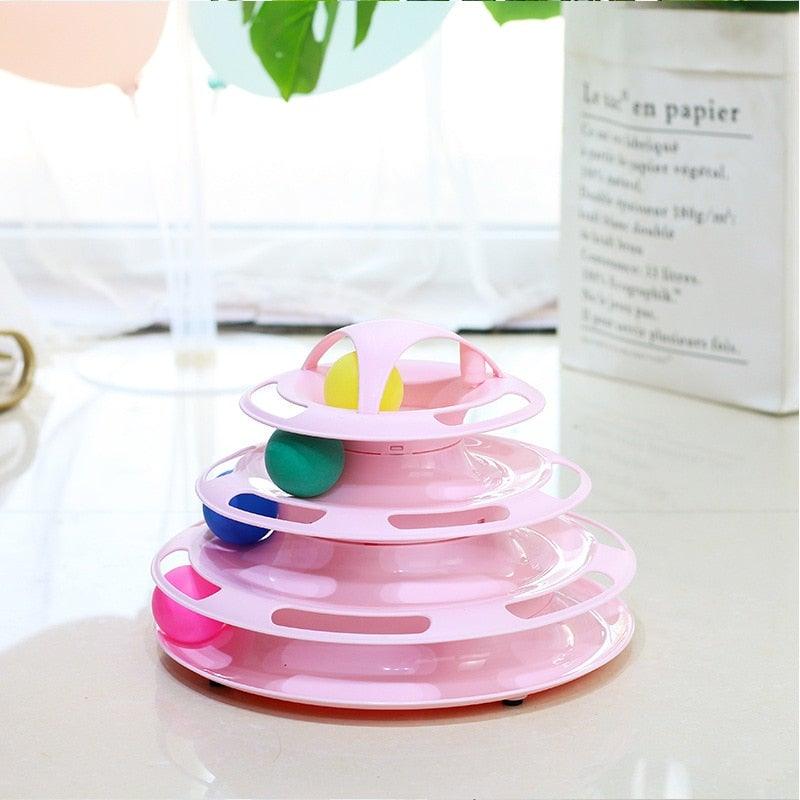 Pet Cat Toy Training Amusement Plate Kitten Tower Tracks Disc Cat Intelligence Amusement Triple Disc tumbler  Fish Animal Toy For Small Dogs Wiggle Fish Catnip Toys Motion Kitten Toy Plush Interactive Cat Toys for Cat Exercise