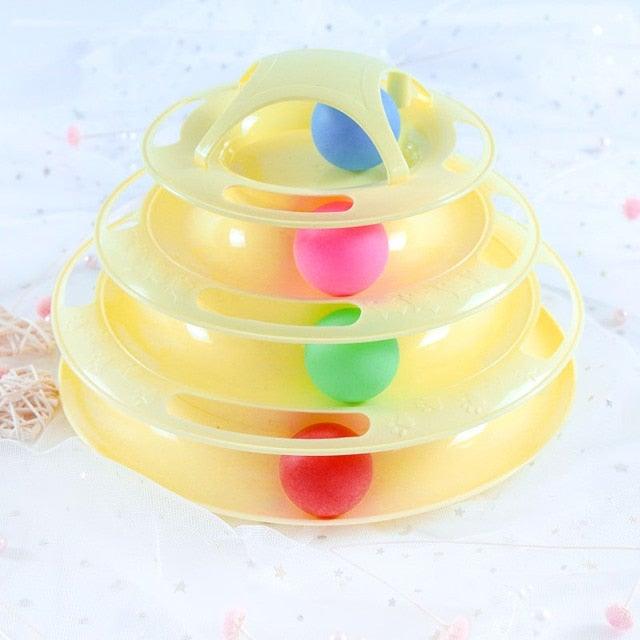 Pet Cat Toy Training Amusement Plate Kitten Tower Tracks Disc Cat Intelligence Amusement Triple Disc tumbler  Fish Animal Toy For Small Dogs Wiggle Fish Catnip Toys Motion Kitten Toy Plush Interactive Cat Toys for Cat Exercise