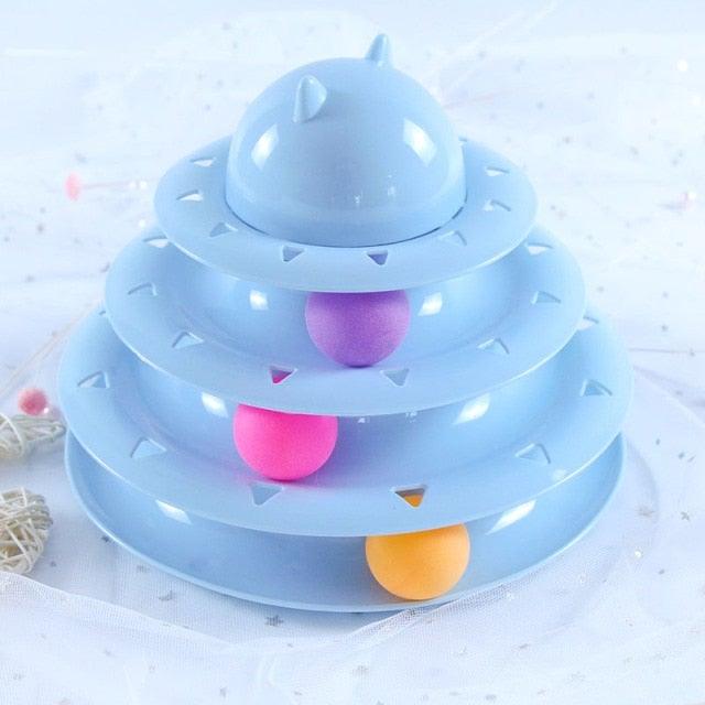 Pet Cat Toy Training Amusement Plate Kitten Tower Tracks Disc Cat Intelligence Amusement Triple Disc tumbler  Fish Animal Toy For Small Dogs Wiggle Fish Catnip Toys Motion Kitten Toy Plush Interactive Cat Toys for Cat Exercise