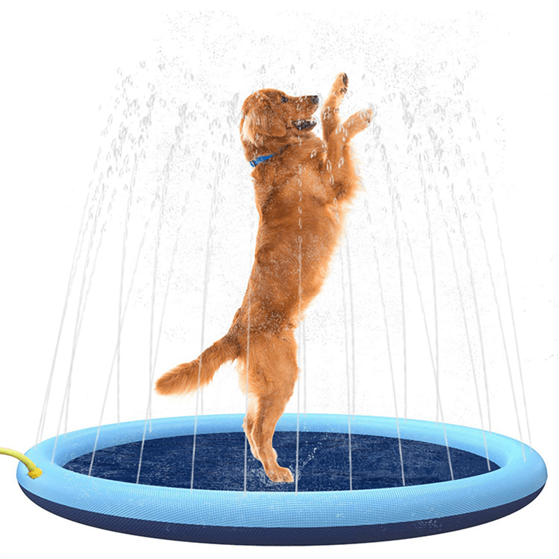 Pet Swimming Pool Pet Sprinkler Pad Inflatable Water Spray Mat Tub Summer Play Cooling Mat Dog Bathtub Dog Cooling Mat Pet Bed Sprinkler Pad for Dogs & Kids PVC Splash Pad for Kids Age Water Toys for Summer Outdoor