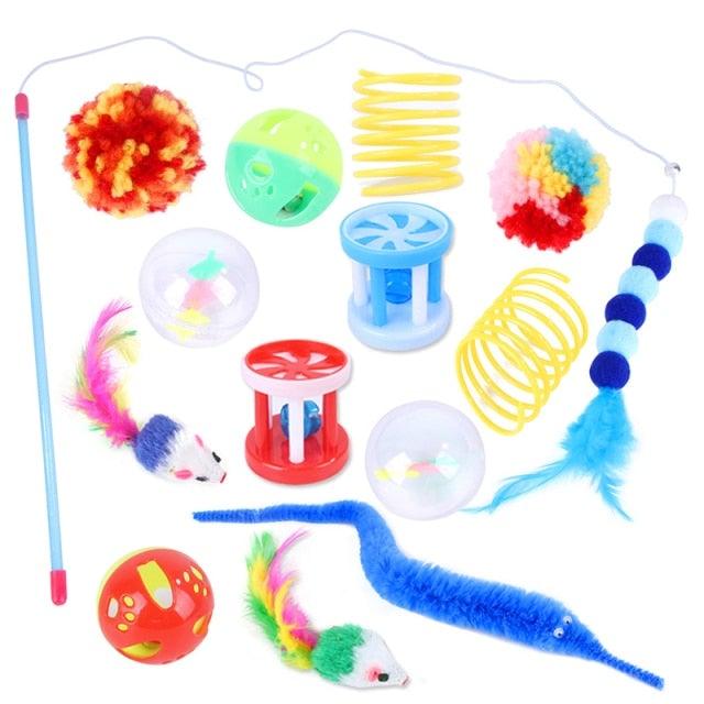 Pets Cat Toys Mouse Shape Balls Shapes Cat Interactive Pet Toys Assortments Foldable Rainbow Tunnel Cat Feather Interactive Feather Toy Fluffy Mouse Cat Love New Pet Toy Funny Cat Stick Mouse Supplies Value Bundle