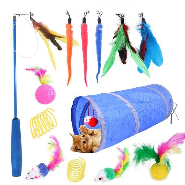 Pets Cat Toys Mouse Shape Balls Shapes Cat Interactive Pet Toys Assortments Foldable Rainbow Tunnel Cat Feather Interactive Feather Toy Fluffy Mouse Cat Love New Pet Toy Funny Cat Stick Mouse Supplies Value Bundle