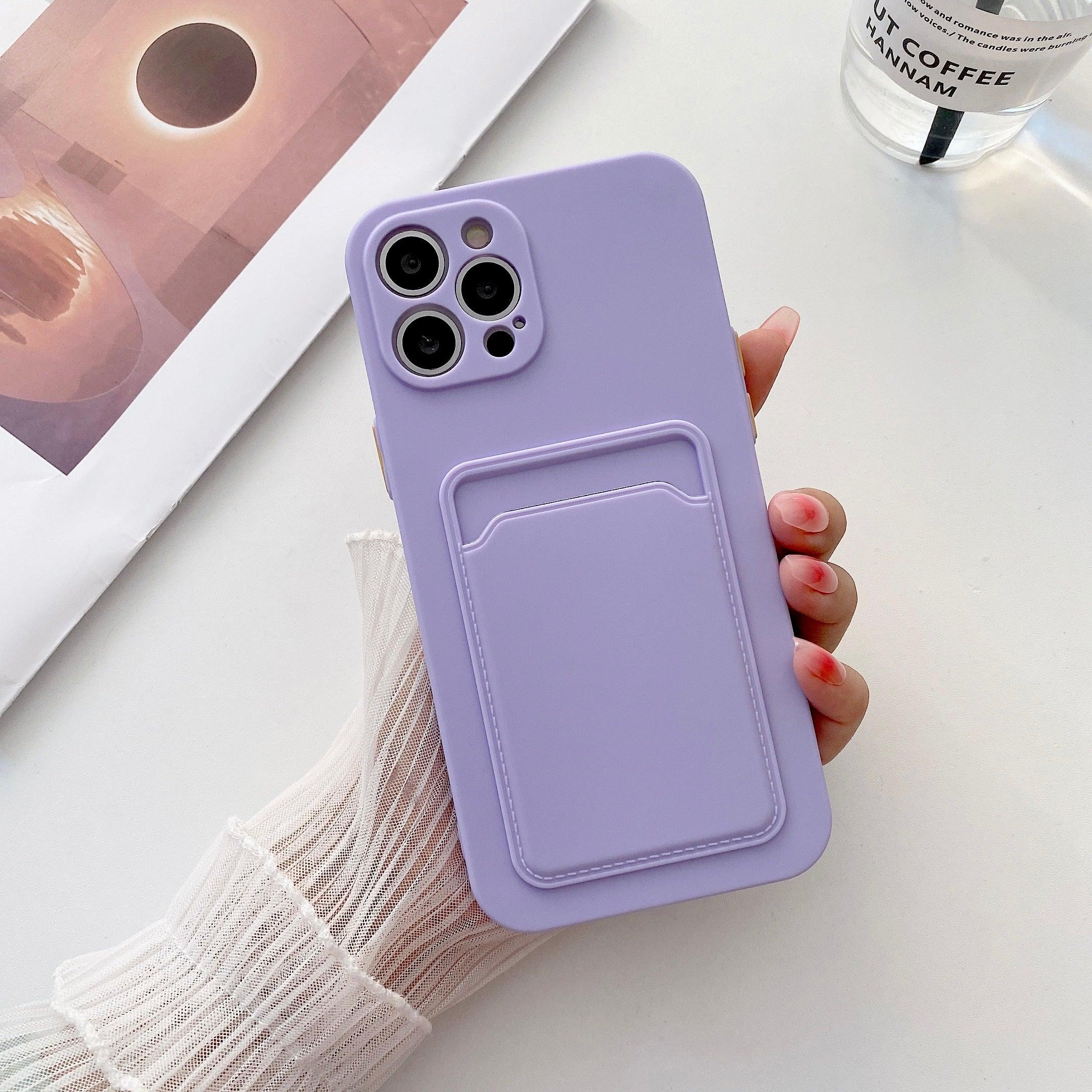 Phone Case For Iphone 11 12 13 Pro Max 14 Pro Soft Silicone Wallet Card Holder Cover Soft Silicone Wallet Card Holder Cover Cute Card Holder Pocket