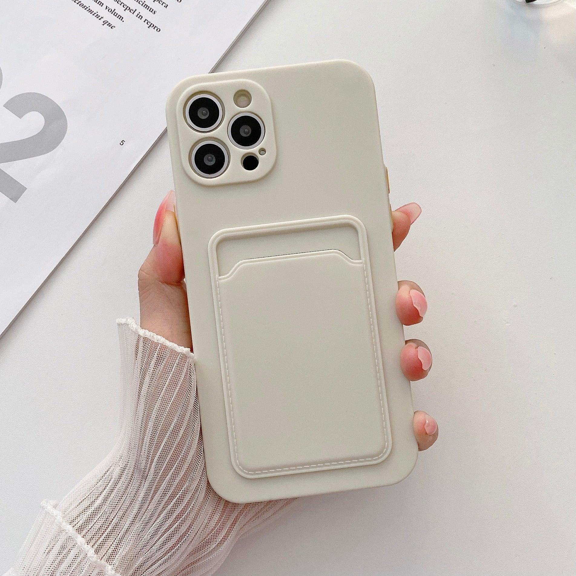 Phone Case For Iphone 11 12 13 Pro Max 14 Pro Soft Silicone Wallet Card Holder Cover Soft Silicone Wallet Card Holder Cover Cute Card Holder Pocket