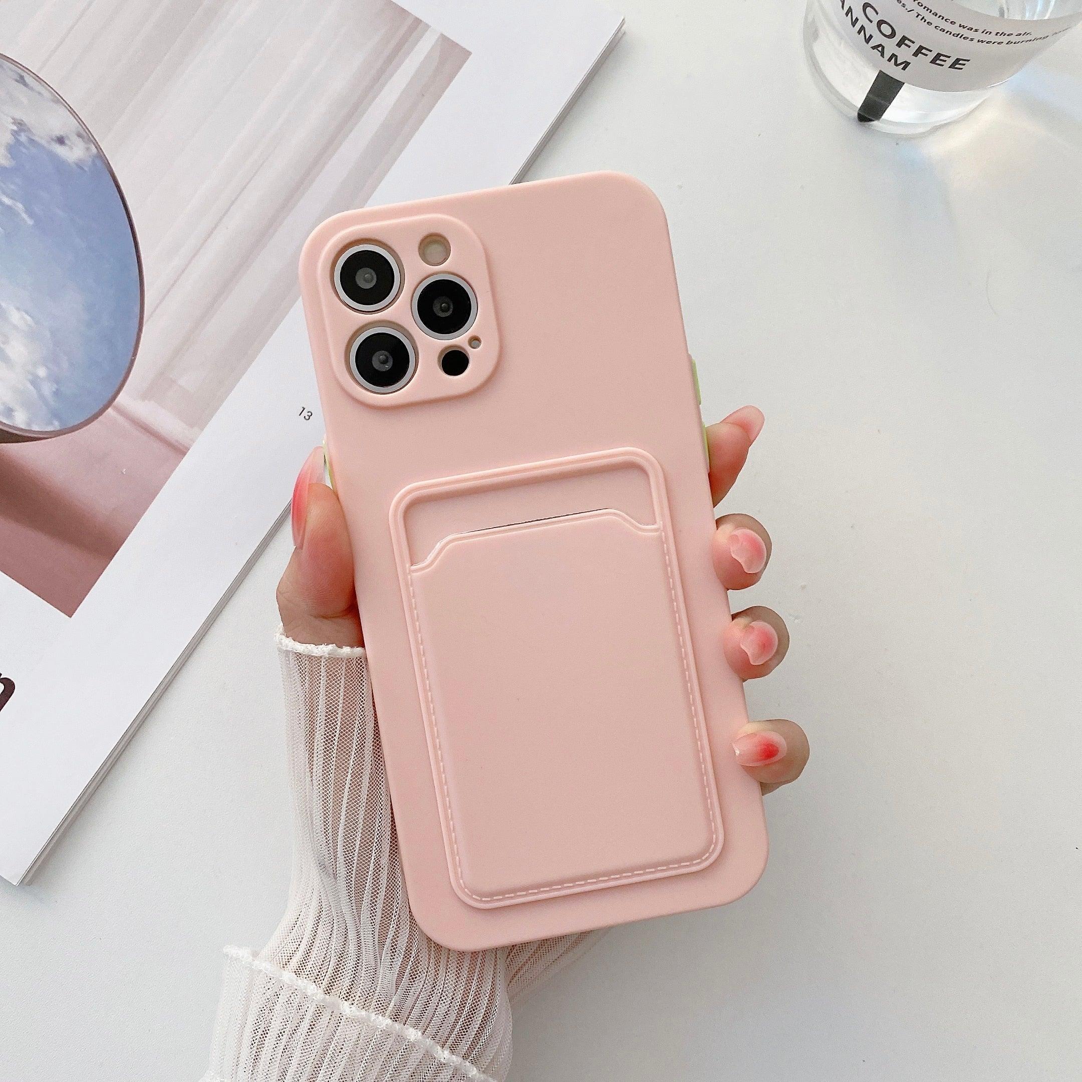 Phone Case For Iphone 11 12 13 Pro Max 14 Pro Soft Silicone Wallet Card Holder Cover Soft Silicone Wallet Card Holder Cover Cute Card Holder Pocket