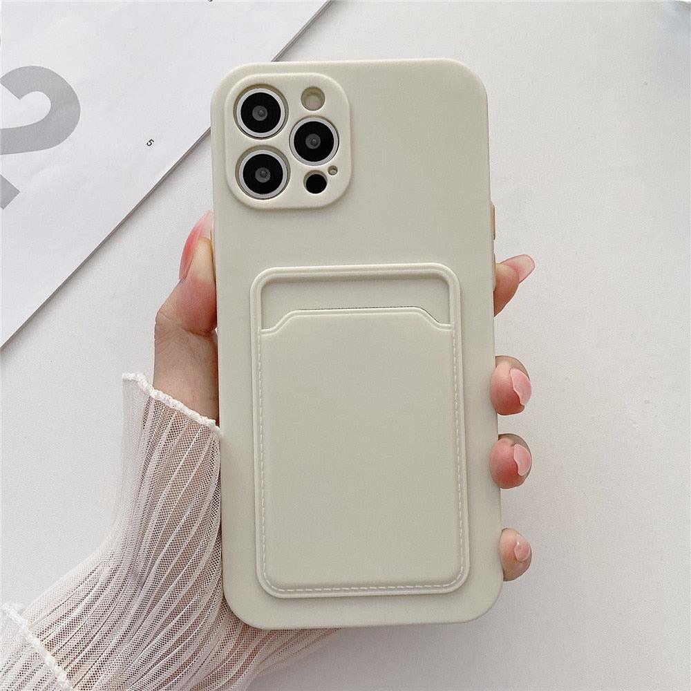 Phone Case For iphone 11 12 13 pro max XR X XS Max 12 mini 12 pro Soft Silicone Wallet Card Holder Cover For iPhone Wallet Case Compatible with iPhone 13 Secure Card Wallet Case