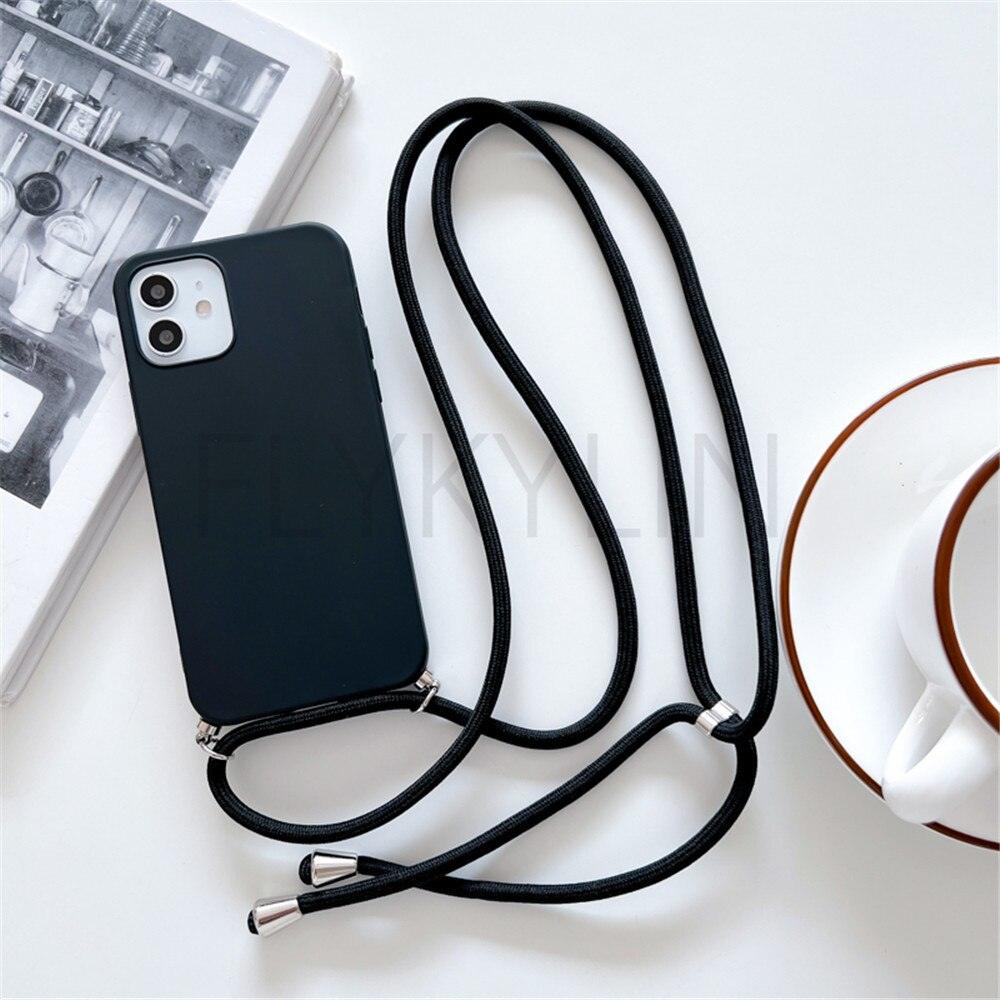 Phone Case  Strap Cord Chain Phone Case For Xiaomi Redmi Note 10 9 10S 9S Pro Max 10 9 9A 9C Cover Mi POCO X3 NFC Pro 12 Pro 11 Lite Crossbody Case Soft Matte Phone Holder with Neck Strap