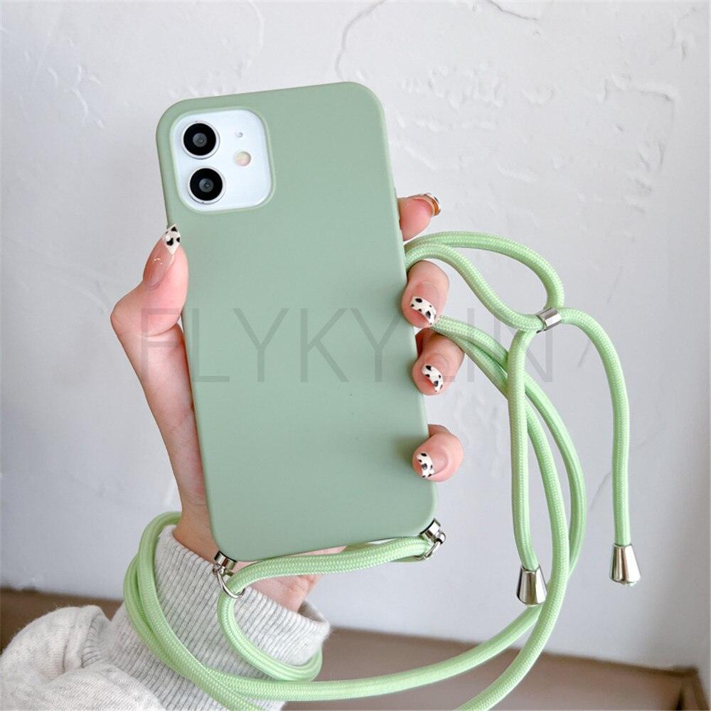 Phone Case  Strap Cord Chain Phone Case For Xiaomi Redmi Note 10 9 10S 9S Pro Max 10 9 9A 9C Cover Mi POCO X3 NFC Pro 12 Pro 11 Lite Crossbody Case Soft Matte Phone Holder with Neck Strap