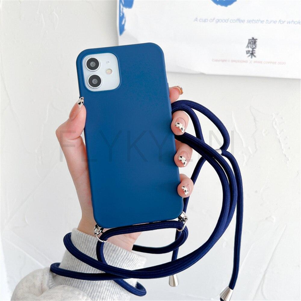 Phone Case  Strap Cord Chain Phone Case For Xiaomi Redmi Note 10 9 10S 9S Pro Max 10 9 9A 9C Cover Mi POCO X3 NFC Pro 12 Pro 11 Lite Crossbody Case Soft Matte Phone Holder with Neck Strap