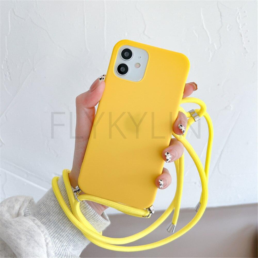 Phone Case  Strap Cord Chain Phone Case For Xiaomi Redmi Note 10 9 10S 9S Pro Max 10 9 9A 9C Cover Mi POCO X3 NFC Pro 12 Pro 11 Lite Crossbody Case Soft Matte Phone Holder with Neck Strap