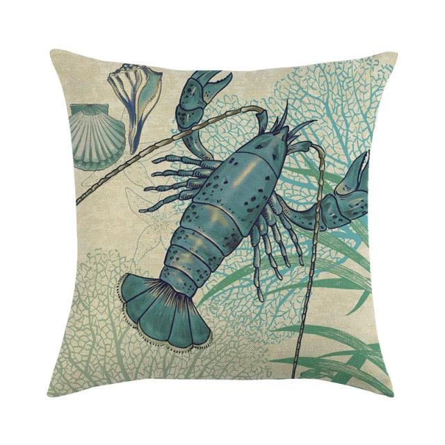 Pillowcase Sofa Cushion Cover Decoration Linen Pillow Case Higher Quality Marine Sea Life Pillow Covers Cases Super Soft Square Cushion Decorative Pillow Pattern Sofa Pillow Cover Couch Pillow 45x45CM