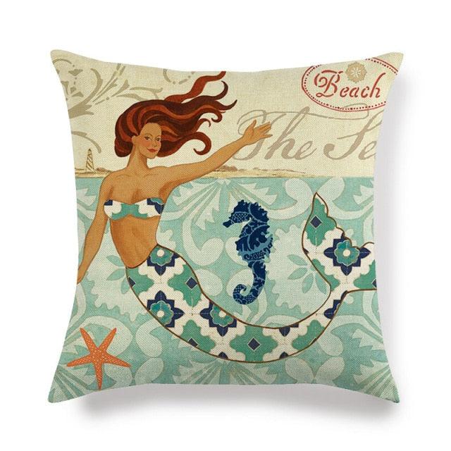 Pillowcase Sofa Cushion Cover Decoration Linen Pillow Case Higher Quality Marine Sea Life Pillow Covers Cases Super Soft Square Cushion Decorative Pillow Pattern Sofa Pillow Cover Couch Pillow 45x45CM