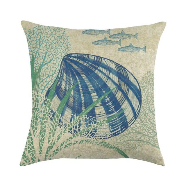 Pillowcase Sofa Cushion Cover Decoration Linen Pillow Case Higher Quality Marine Sea Life Pillow Covers Cases Super Soft Square Cushion Decorative Pillow Pattern Sofa Pillow Cover Couch Pillow 45x45CM