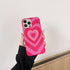 Pink Sweet Love Heart Phone Case For iPhone 14 13 12 11 Pro Max Mini XS X XR 7 8 Plus SE 3 Soft Silicone Bumper Protective Cover With Cute Love Heart Pattern Design for Women Girls Teen