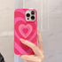 Pink Sweet Love Heart Phone Case For iPhone 14 13 12 11 Pro Max Mini XS X XR 7 8 Plus SE 3 Soft Silicone Bumper Protective Cover With Cute Love Heart Pattern Design for Women Girls Teen