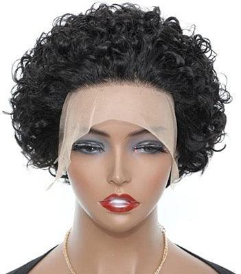 Pixie Cut Short Curly Wig Human Hair Wigs Pre Plucked Brazilian Deep Water Wave Virgin Lace Front Wig For Women With Baby Hair Wigs For Black Women Gifts for Girlfriends