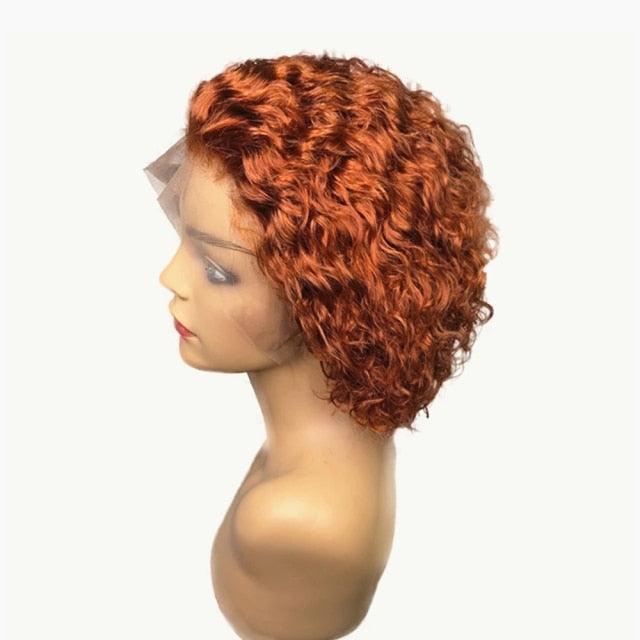 Pixie Cut Short Curly Wig Human Hair Wigs Pre Plucked Brazilian Deep Water Wave Virgin Lace Front Wig For Women With Baby Hair Wigs For Black Women Gifts for Girlfriends