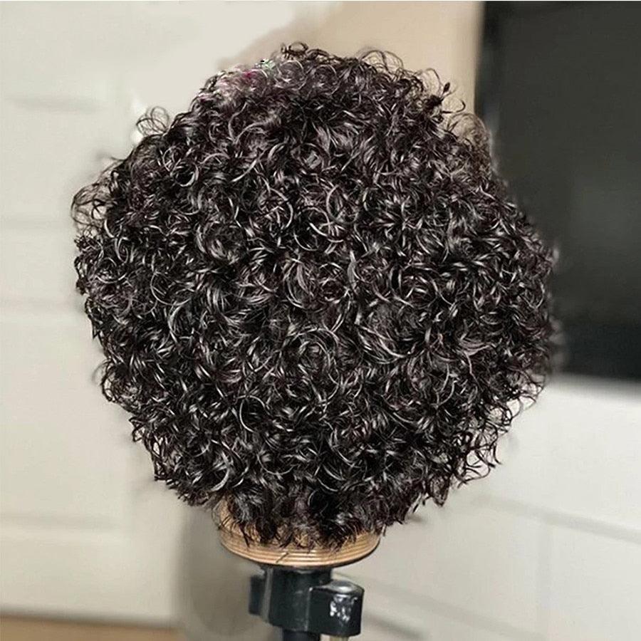 Pixie Cut Wig Human Hair Curly Human Hair Wigs Short Curly Bob Wigs For Women Human Hair Full Machine Wig Human Hair Wigs For Black Women Gifts for Girlfriends