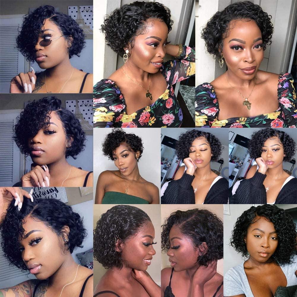 Pixie Cut Wig Human Hair Curly Human Hair Wigs Short Curly Bob Wigs For Women Human Hair Full Machine Wig Human Hair Wigs For Black Women Gifts for Girlfriends