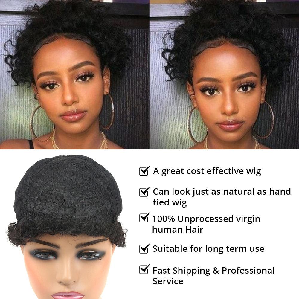 Pixie Cut Wig Human Hair Curly Human Hair Wigs Short Curly Bob Wigs For Women Human Hair Full Machine Wig Human Hair Wigs For Black Women Gifts for Girlfriends