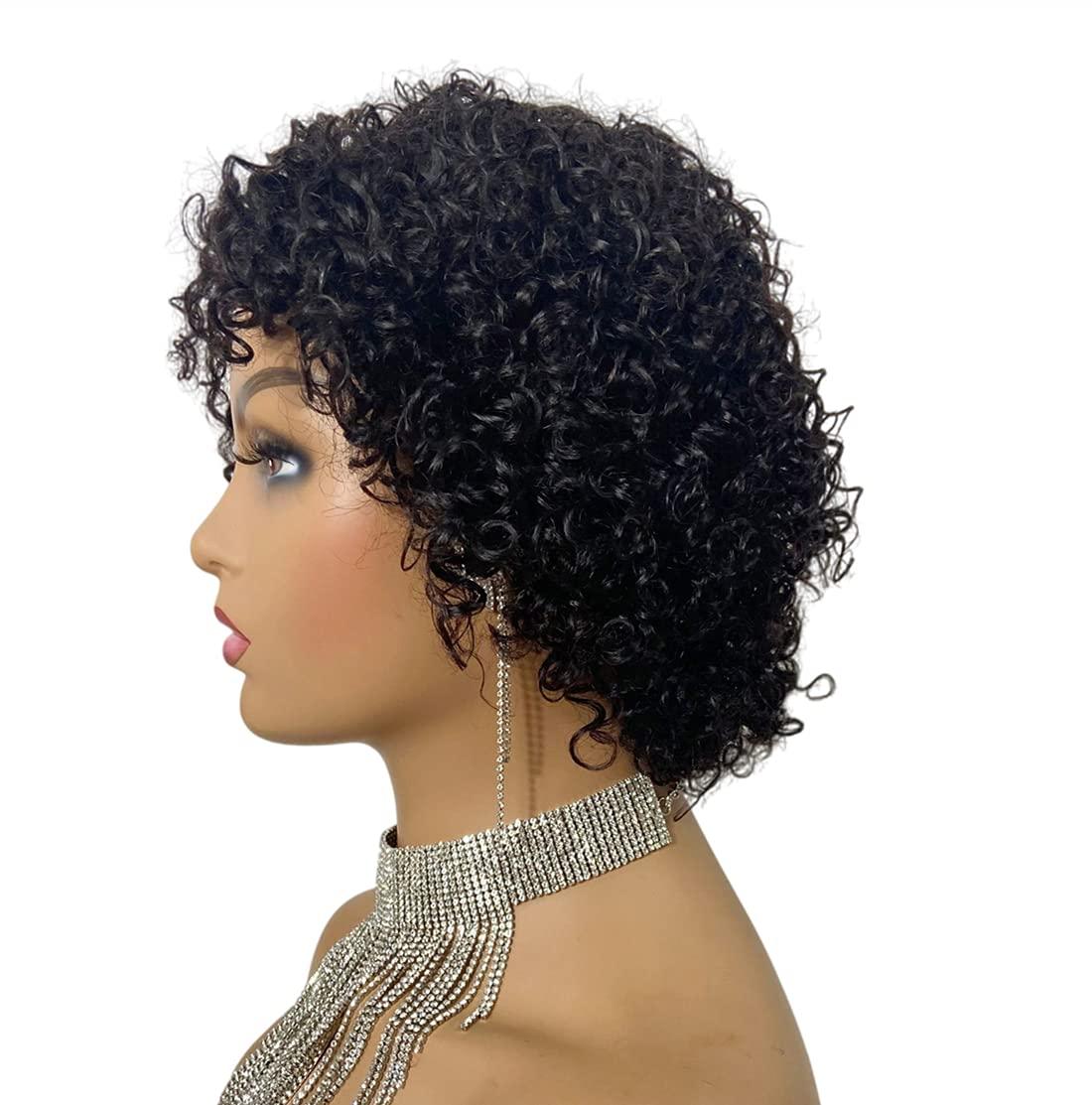 Pixie Cut Wig Human Hair Curly Human Hair Wigs Short Curly Bob Wigs For Women Human Hair Full Machine Wig Human Hair Wigs For Black Women Gifts for Girlfriends