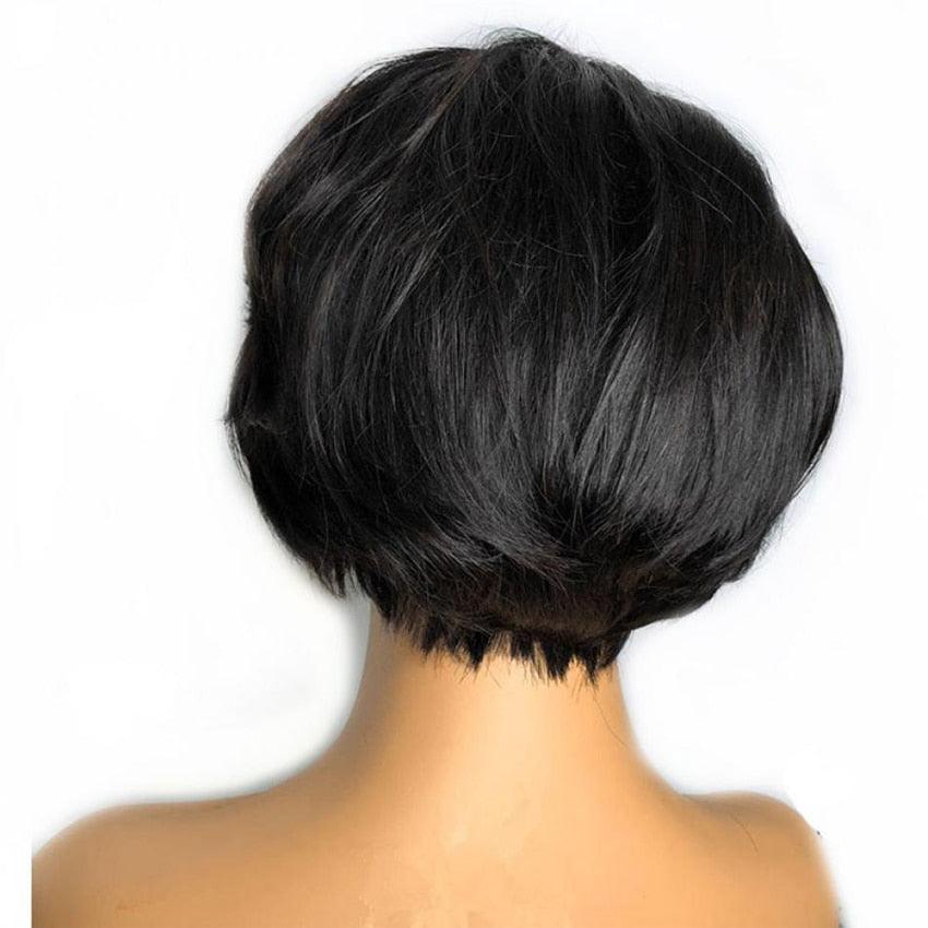 Pixie Cut Wig Short Lace Front Human Hair Wigs For Black Women Brazilian T part Straight Bob Wigs Lace Front Wig Remy Hair Side Part Wigs For Black Women Gifts for Girlfriends