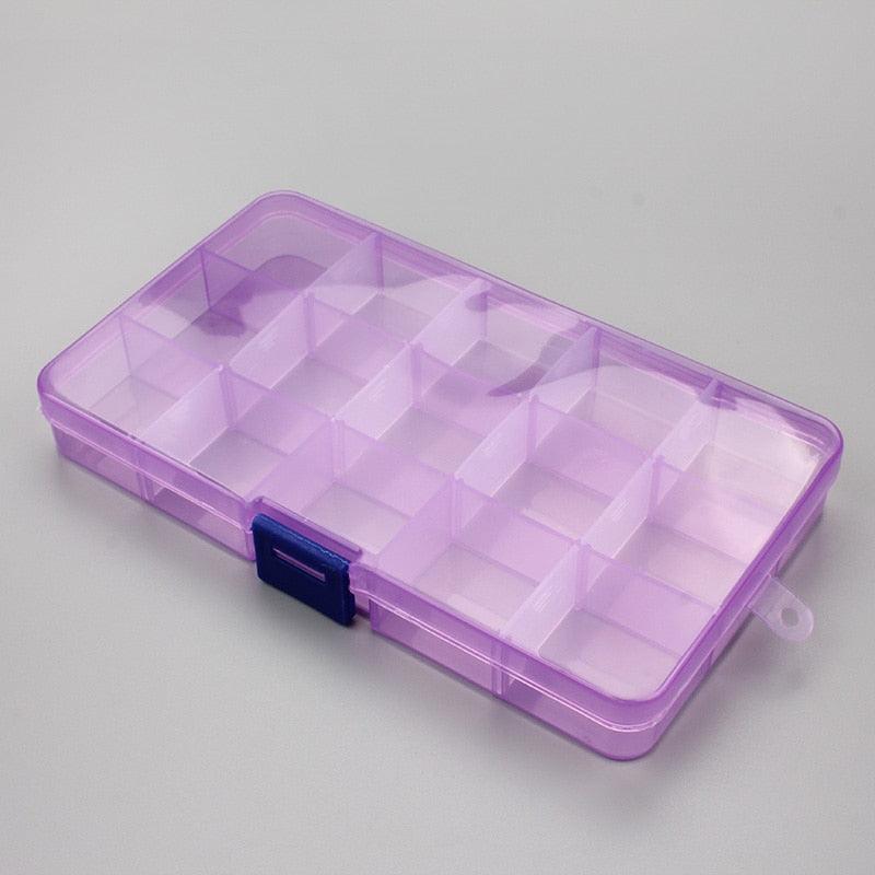 Plastic Storage Boxes Slots Adjustable Packaging Transparent Tool Case Craft Organizer Box Jewelry Accessories Rectangle Plastic Jewelry Box with Movable Dividers Earring Storage Containers