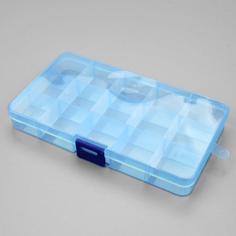 Plastic Storage Boxes Slots Adjustable Packaging Transparent Tool Case Craft Organizer Box Jewelry Accessories Rectangle Plastic Jewelry Box with Movable Dividers Earring Storage Containers