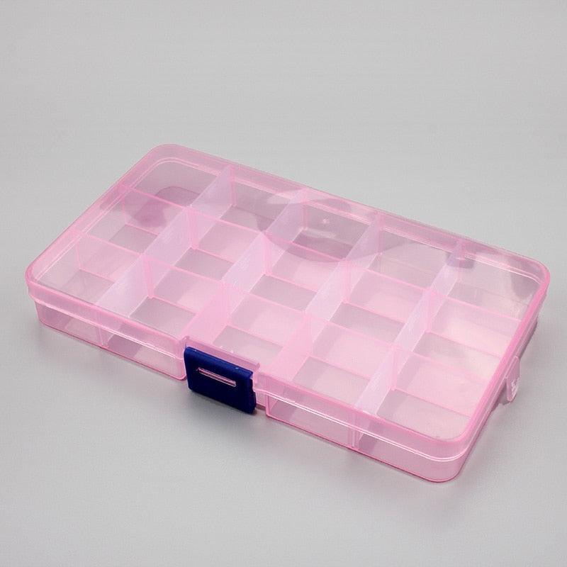 Plastic Storage Boxes Slots Adjustable Packaging Transparent Tool Case Craft Organizer Box Jewelry Accessories Rectangle Plastic Jewelry Box with Movable Dividers Earring Storage Containers