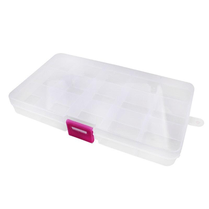 Plastic Storage Boxes Slots Adjustable Packaging Transparent Tool Case Craft Organizer Box Jewelry Accessories Rectangle Plastic Jewelry Box with Movable Dividers Earring Storage Containers