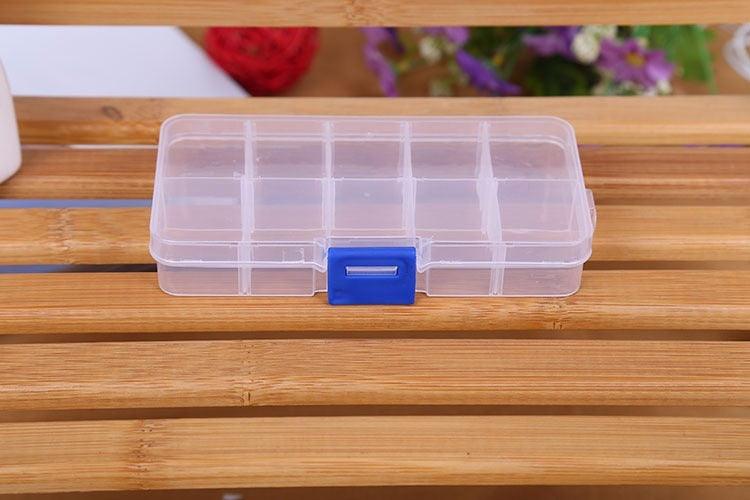 Plastic Storage Boxes Slots Adjustable Packaging Transparent Tool Case Craft Organizer Box Jewelry Accessories Rectangle Plastic Jewelry Box with Movable Dividers Earring Storage Containers