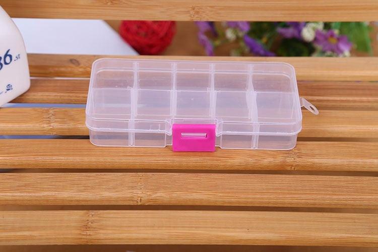 Plastic Storage Boxes Slots Adjustable Packaging Transparent Tool Case Craft Organizer Box Jewelry Accessories Rectangle Plastic Jewelry Box with Movable Dividers Earring Storage Containers