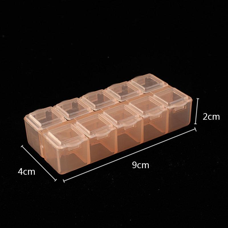 Plastic Storage Boxes Slots Adjustable Packaging Transparent Tool Case Craft Organizer Box Jewelry Accessories Rectangle Plastic Jewelry Box with Movable Dividers Earring Storage Containers