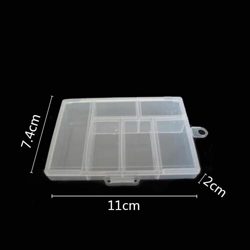 Plastic Storage Boxes Slots Adjustable Packaging Transparent Tool Case Craft Organizer Box Jewelry Accessories Rectangle Plastic Jewelry Box with Movable Dividers Earring Storage Containers