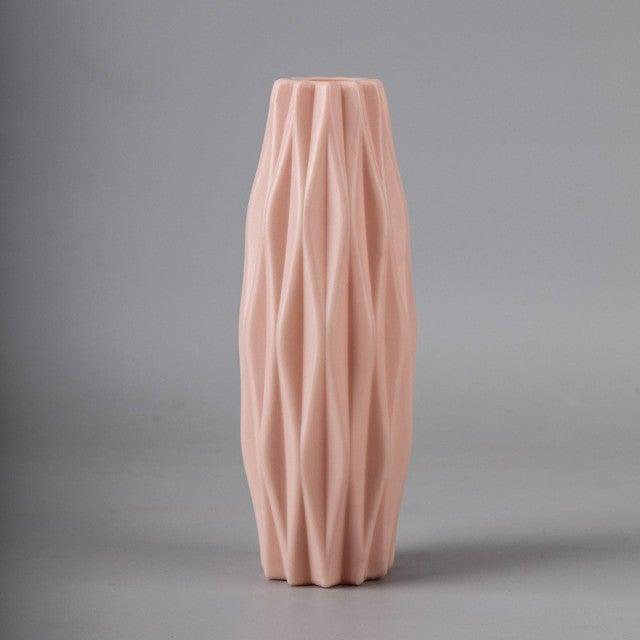 Plastic Vases Anti-ceramic Unbreakable Basket Imitation Rattan Flower Vase For Home Décor Desktop Decoration Living Room Office or Bookshelf