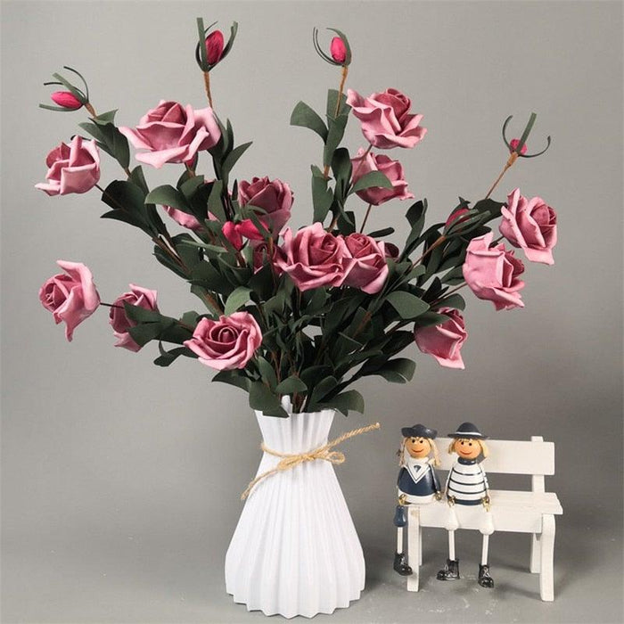 Plastic Vases Anti-ceramic Unbreakable Basket Imitation Rattan Flower Vase For Home Décor Desktop Decoration Living Room Office or Bookshelf