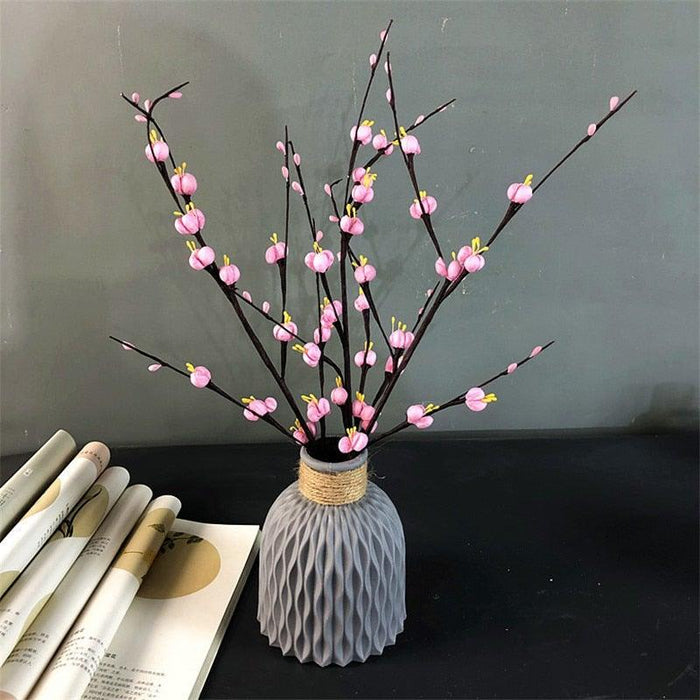 Plastic Vases Anti-ceramic Unbreakable Basket Imitation Rattan Flower Vase For Home Décor Desktop Decoration Living Room Office or Bookshelf