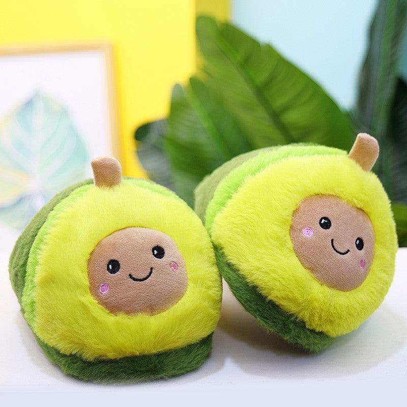 Plush Avocado Slippers Fruit Toys Cute Warm Winter Shoes Women Indoor Household Slippers With Fuzzy Plush Faux Fur Comfy Memory Foam Slip On House Shoes