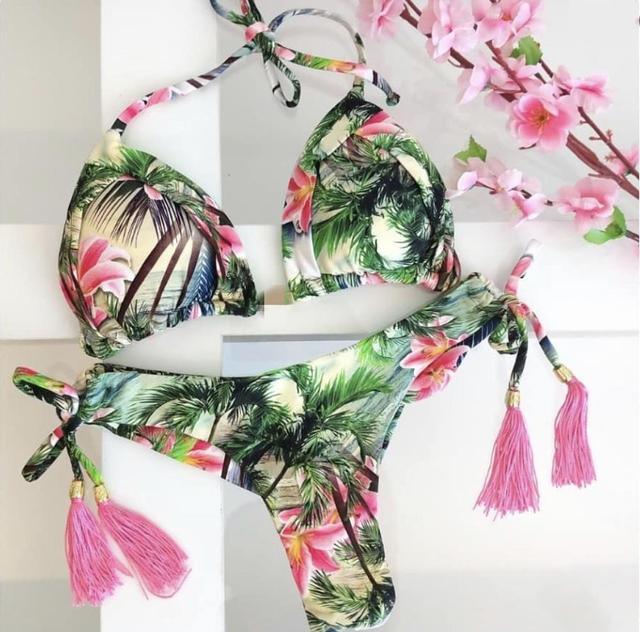 Popular Women's Beachwear  Bikini Set Swimwear Push-Up Padded Swimsuit Floral Bikini Set Low Rise Ruffled Two Pieces Swimsuit Push Up Bathing Suit Swimwear