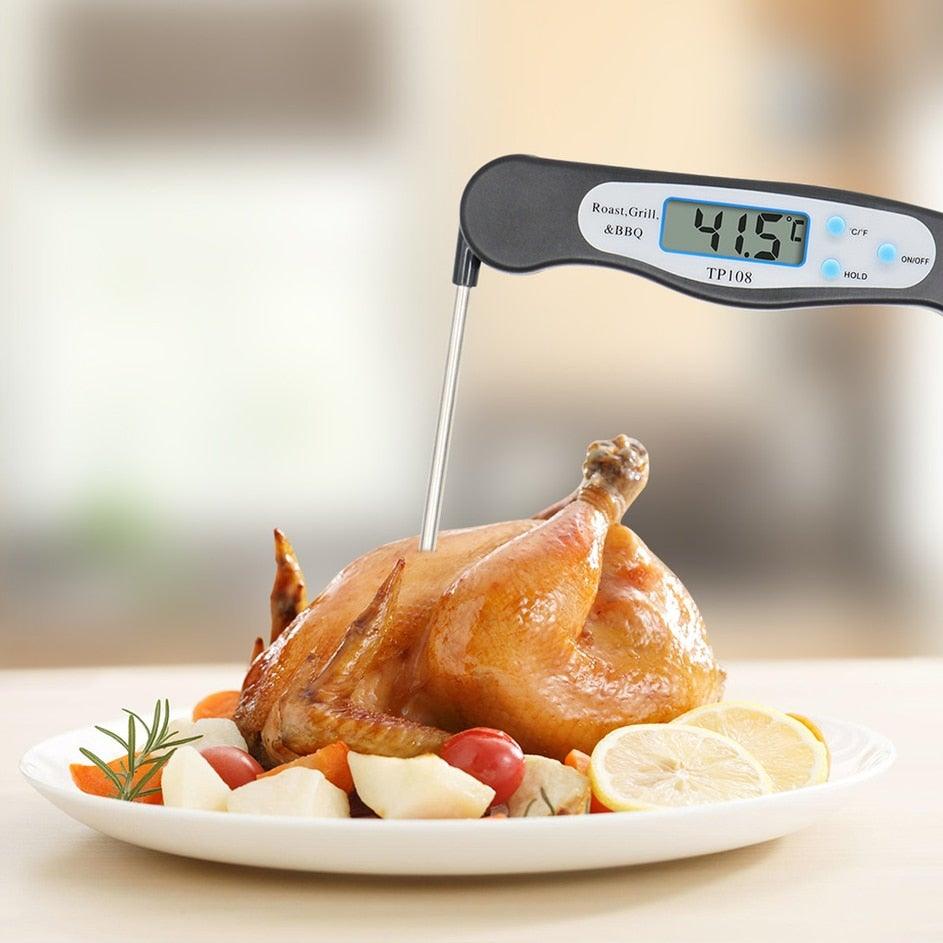 Portable Digital Kitchen Thermometer Food Cooking Meat Barbecue With Probe Food Thermometer Instant Read Meat Thermometer for Grill and Cooking Best Waterproof Ultra Fast Thermometer With Backlight & Calibration For Food Milk Water Cooking Kitchen Tools