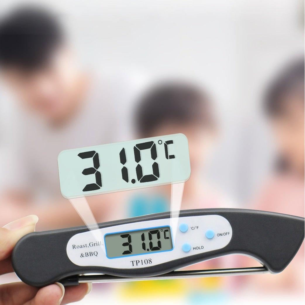 Portable Digital Kitchen Thermometer Food Cooking Meat Barbecue With Probe Food Thermometer Instant Read Meat Thermometer for Grill and Cooking Best Waterproof Ultra Fast Thermometer With Backlight & Calibration For Food Milk Water Cooking Kitchen Tools