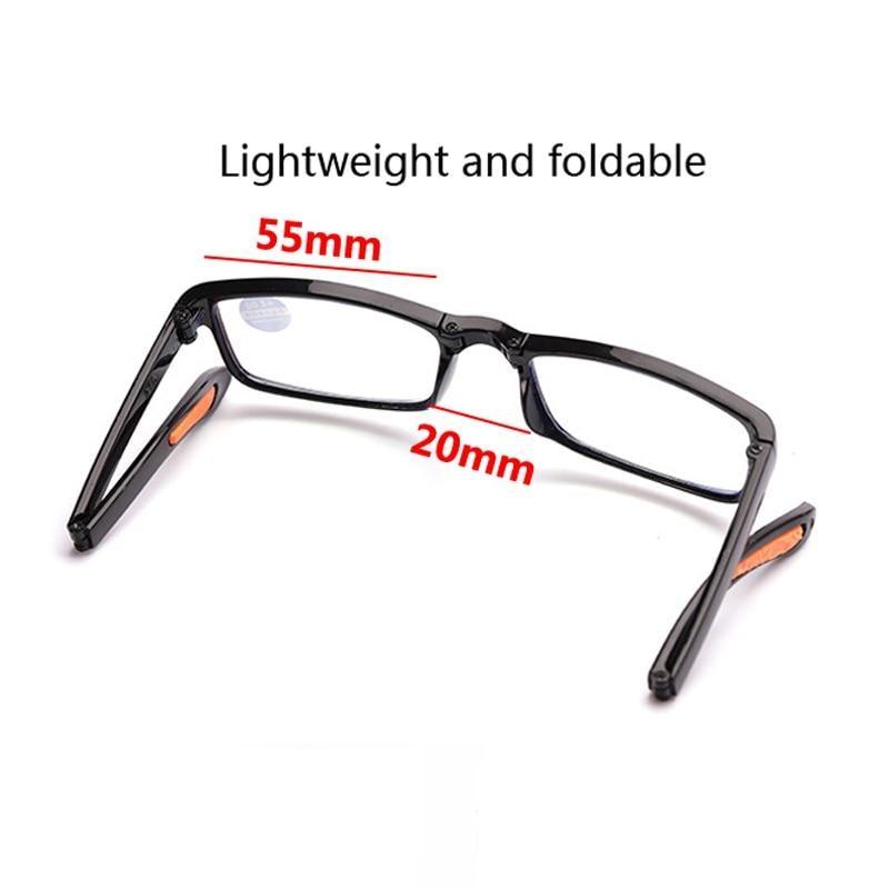 Portable Folding Reading Glasses Anti Blue Light Computer Gaming Eyeglasses Eye Protection Eyewear Men Eyeglasses Women Unisex Eyeglasses Decoration Eyewear Blue Light Blocking Glasses Thick Round Rim Frame Eyeglasses