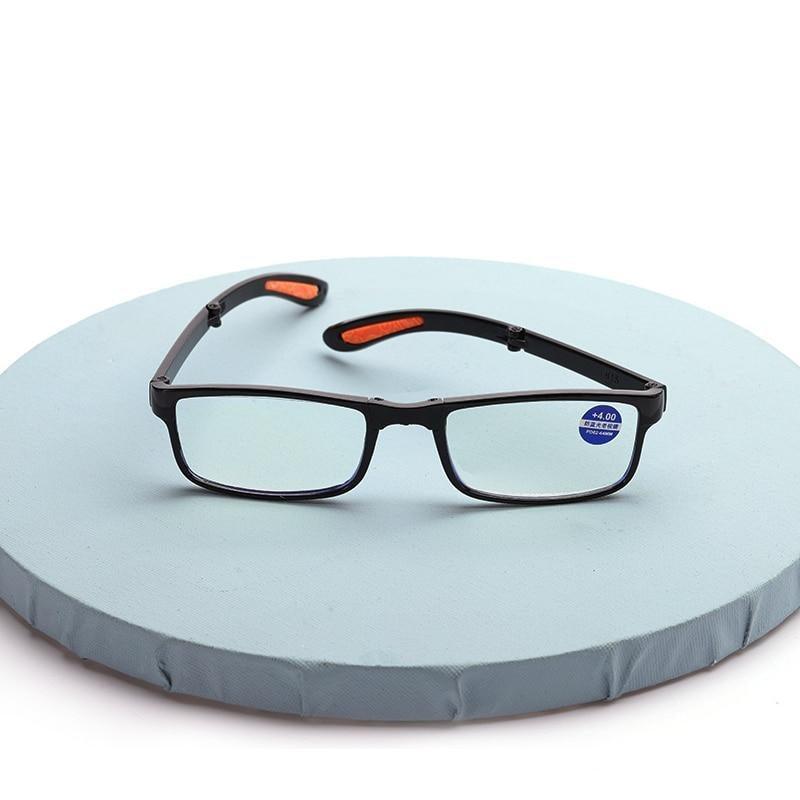 Portable Folding Reading Glasses Anti Blue Light Computer Gaming Eyeglasses Eye Protection Eyewear Men Eyeglasses Women Unisex Eyeglasses Decoration Eyewear Blue Light Blocking Glasses Thick Round Rim Frame Eyeglasses