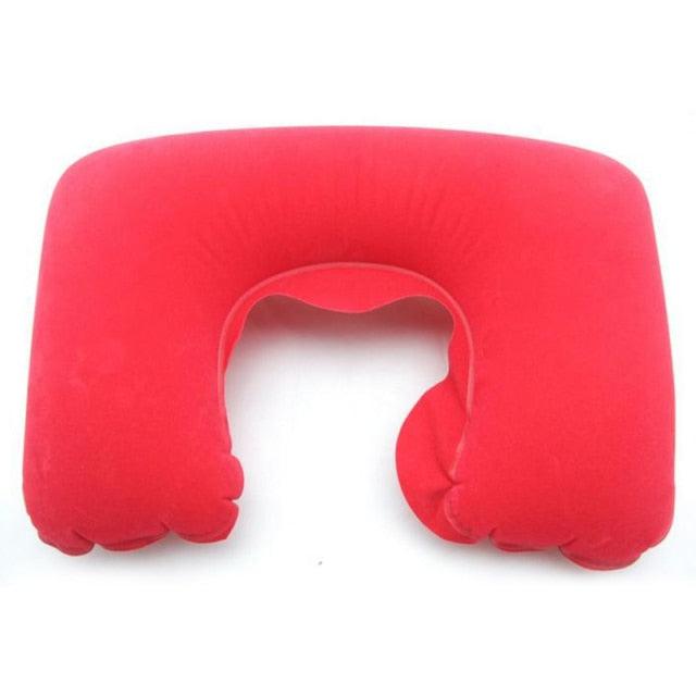 Portable Inflatable U Shape Neck Comfortable Pillow Office Air Cushion Airplane Driving Nap Support Head Rest Travel Pillow Functional U-Shape Travel Pillow For Airplane Inflatable Neck Pillow Travel Accessories Comfortable Sleep Pillows