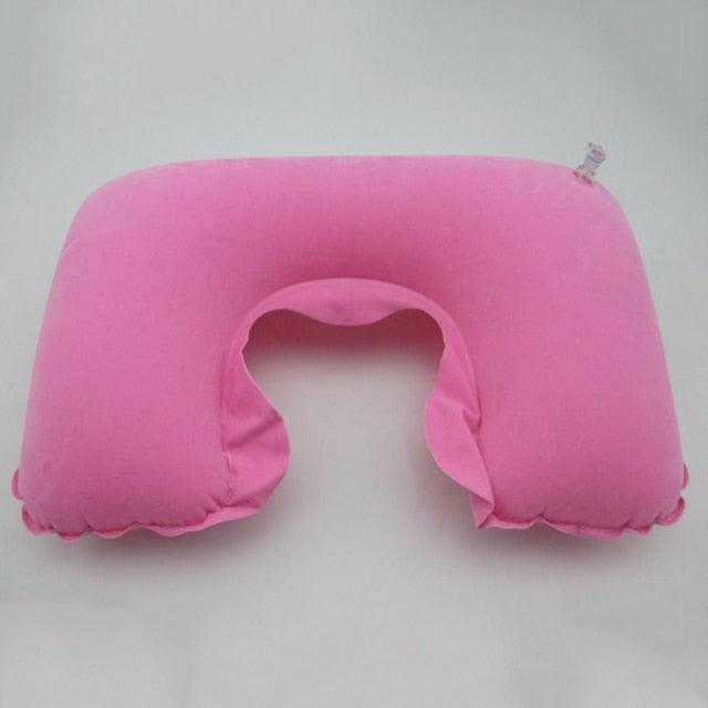 Portable Inflatable U Shape Neck Comfortable Pillow Office Air Cushion Airplane Driving Nap Support Head Rest Travel Pillow Functional U-Shape Travel Pillow For Airplane Inflatable Neck Pillow Travel Accessories Comfortable Sleep Pillows